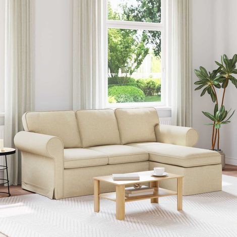 Sofa Creme 195 x 138 x 80 cm Stoff