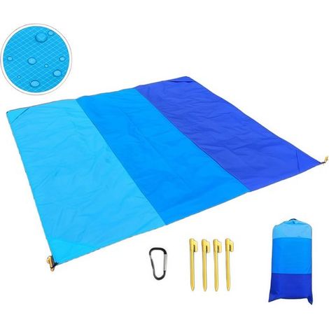 Manta de viaje para exteriores, Esterilla de playa resistente a la arena, Impermeable y plegable, Ligera y portátil, Lona para el suelo, acampada (1/5)