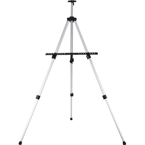 Chevalet réglable en métal argenté, grattoir en plastique et support pliable pour planche à dessin (1/5)