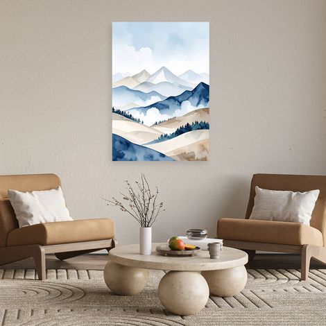 Wandbild Berglandschaft Natur Bäume beige 70x100 (1/4)