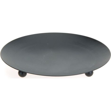 Black metal coaster for candles - protects furniture from the candle