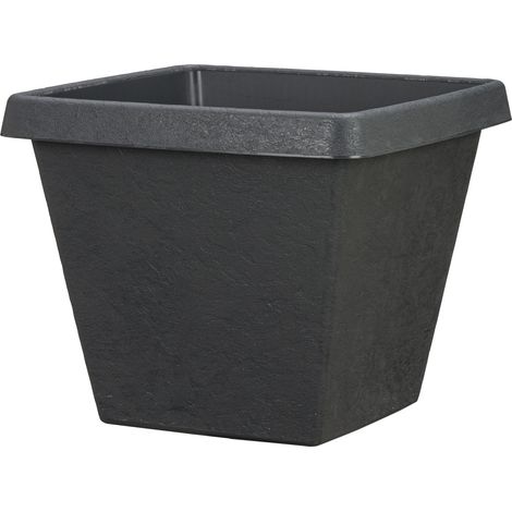 Scheurich Pflanzgefäß Stones Square Serie 286 anthrazit 40 cm Pflanzkübel (1/4)