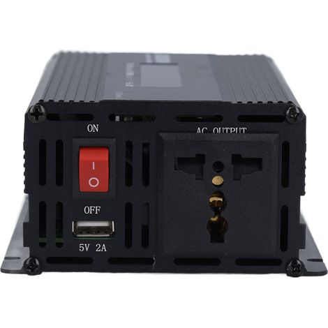 Convertisseur de sortie d'adaptateur de prise de voiture d'inverseur de puissance avec charge rapide USB et prise internationale 1000W DC12V à 110V (1/5)