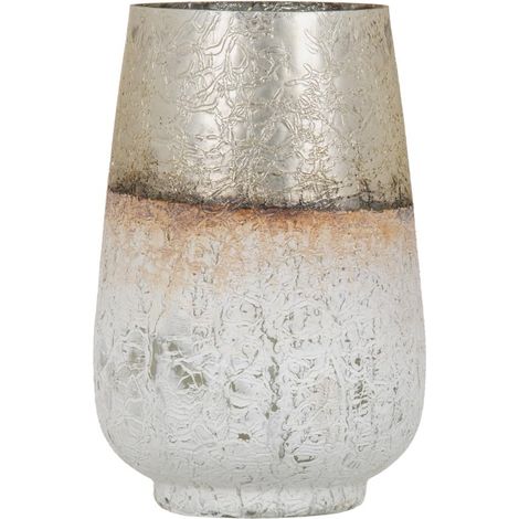 Vase en Verre doré Blanc 17 x 17 x 25 cm (1/3)