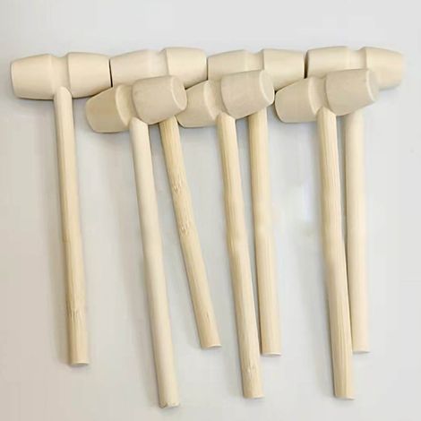 Marteau en bois massif, jouet créatif pour enfants, maillet d'enchères en bois naturel (1/3)