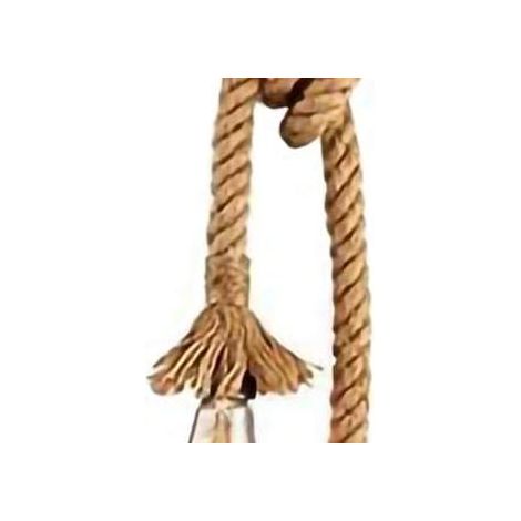 Suspension industrielle en corde de chanvre, 100 cm, pour salon, balcon ou salle à manger (sans base ni ampoule). (1/4)