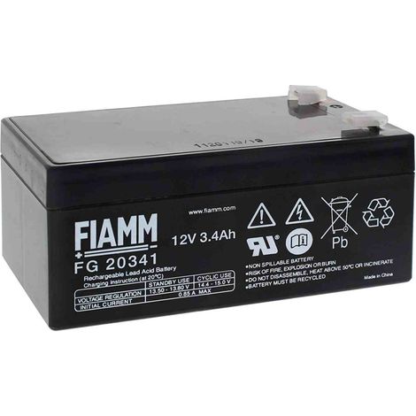 Batteria al piombo Fiamm, 12V, 3.4Ah, 134 x 67 x 67mm, -20  +50°C