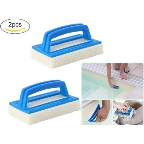 Pool Brush - Waterline Sponge Brush - Plastic and Sponge - White