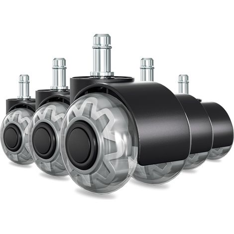 Wolketon Ruedas para sillas 5 piezas Ruedas para sillas de oficina Rotación de 360 grados contra arañazos Ruedas para sillas de 11x22mm