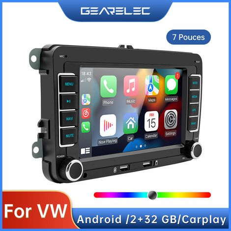 Autoradio 7 Pouces pour VW Android 10.1 avec CarPlay GPS Navigation WiFi Bluetooth RDS FM AM (1/5)