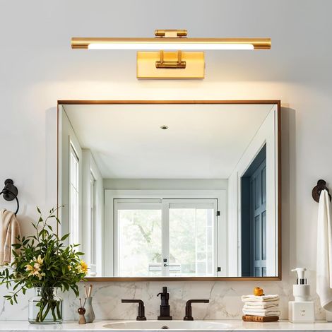 1 Applique Murale LED, Acier Inoxydable, Tête Pivotante 270°, IP44, Pour Salle De Bain Et Tableau