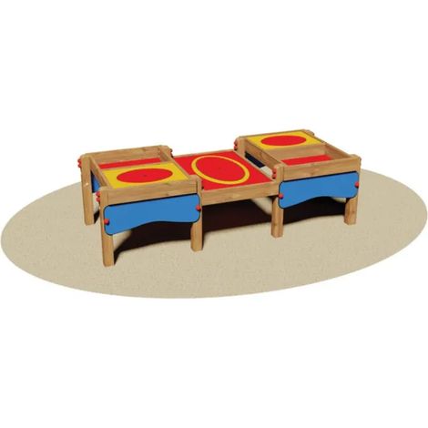 Tavolo ricreativo Work 894 Giochipark legno EN 1176 vasche sabbia 210x90x60cm (1/2)