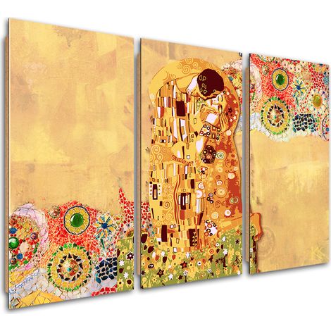 Quadro deco panel 3 paneli, Adempimento di una donna astrazione - 60x40 (1/5)