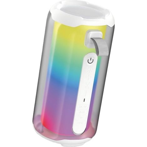 Enceinte Bluetooth transparente avec lumières LED colorées, 5 W, étanche IP7 - blanche