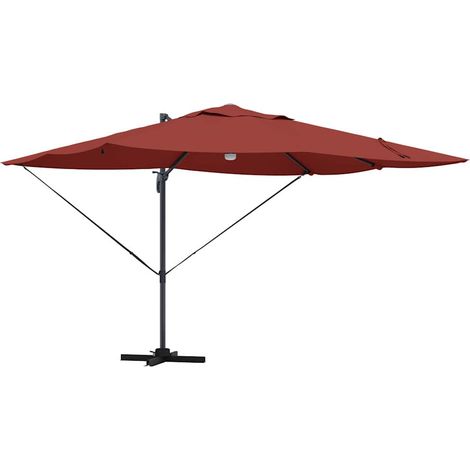 Parasol Terre cuite 351 x 250 x 253 cm Polyester et Aluminium