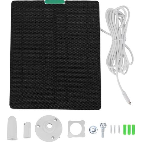 Ortviai Panneau Solaire 10 W pour Caméra de Sécurité Extérieure – Étanche, Silicium Monocristallin, Blanc (1/5)