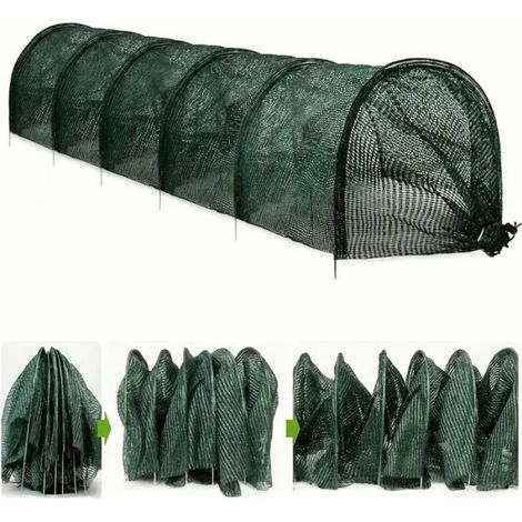 Mini Serre Portable 2 en 1 Filet Ombrage Tunnel Jardin Protection Soleil Chaleur pour Légumes Plantes Compatible Extérieur Durable (1/5)