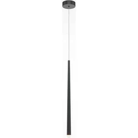 Suspension LED design noire - 1 tige verticale AURORA (1/2)