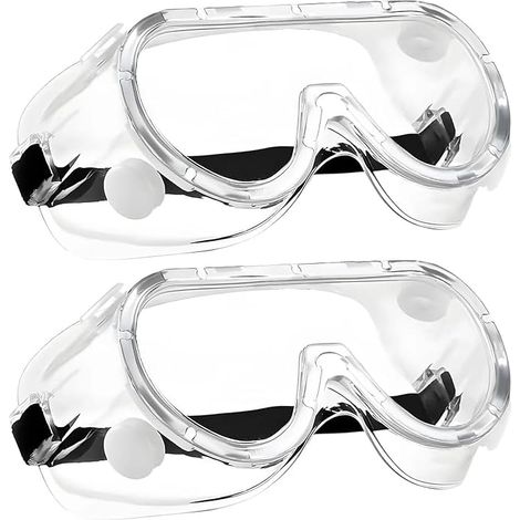 2 Pairs of Clear Safety Glasses with Anti-Fog Lenses, Side Protection and UV Protection for DIY, Chemistry, Construction, and Building Sites (1/5)