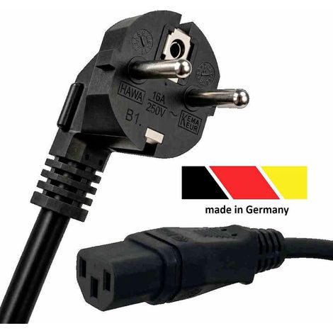 HAWA 1008230 Kaltgeräte Anschlusskabel Schwarz 2.00 m (1/2)