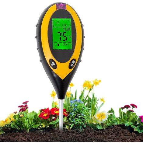 MS01 Testeur de pH du sol, un testeur 3 en 1 d'humidité/lumière/pH du sol, un kit d'outils de jardinage adapté aux jardins, aux pelouses et aux fermes (vert). (1/5)