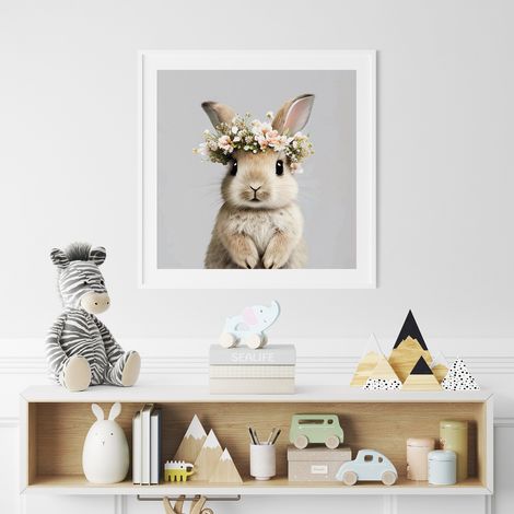 Poster / Affiche carrée Enfants - Lapin - 50x50 cm (1/3)