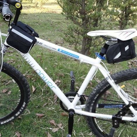 Sacoche de cadre avant double pour vélo (noir) (1/5)