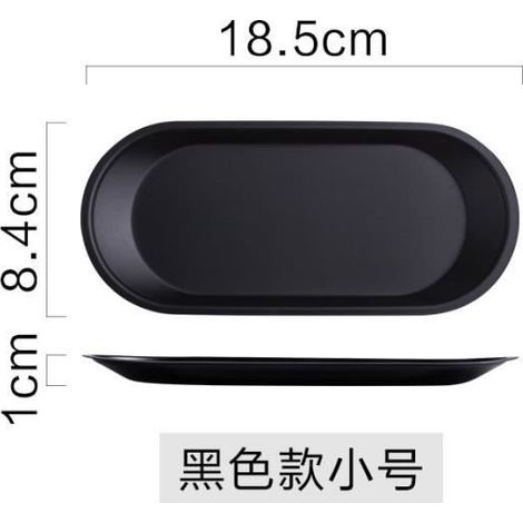 1 plateau à thé, acier inoxydable noir, rectangulaire, service de table élégant pour salon ou salle à manger (1/4)