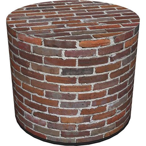 Dekorativer Pouf, Bertoni, Ziegelsteinmuster – runder Pouf für Wohnzimmer und Flur, Zylinder 40 cm, elegant, mit Reißverschluss, waschbar (1/3)