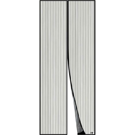 Moustiquaire Magnétique Pour Porte, Rideau en Maille, Joint Magnétique de Haut en Bas avec Fermeture Automatique, Maintient l'air frais à l'intérieur (120x220cm, Noir) (1/4)