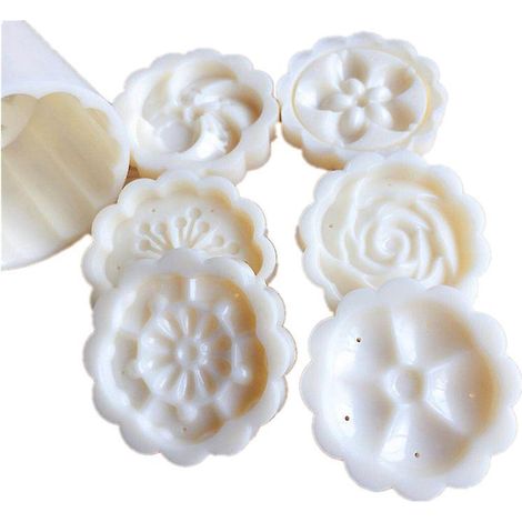 presse - Ptisserie Avec 6 Coussins Biscuits Faits La Main En Forme De Fleurs Rondes Ou Carres - Accessoires Dcoratifs Pour Gteaux, Biscuits, Gte (1/5)