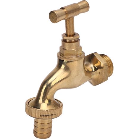 Robinet de tuyau d'arrosage en laiton avec filetage mâle G1/2 entrée et filetage mâle 14mm sortie, vanne d'arrêt pour irrigation (1/5)