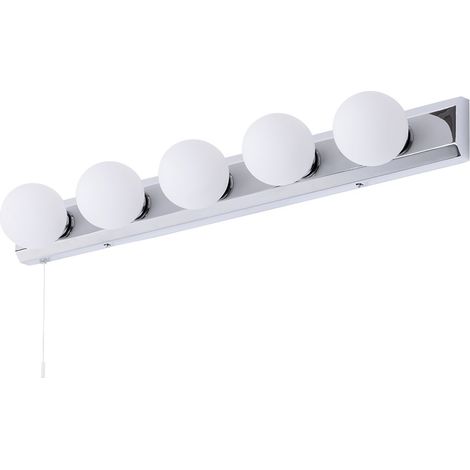 Litecraft Tasmieno Wall Light 5 Arm Hollywood Style Bathroom Fitting - Chrome (1/5)