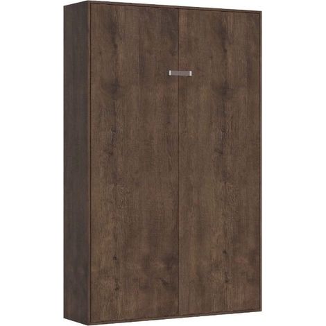 Lit escamotable vertical 140x190 cm bois noyer Kanto (1/5)