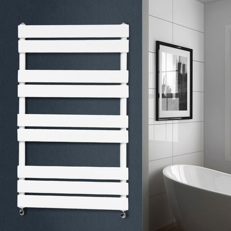 Flat Panel Heated Towel Rail Bathroom Rad Radiator White 1000x600mm