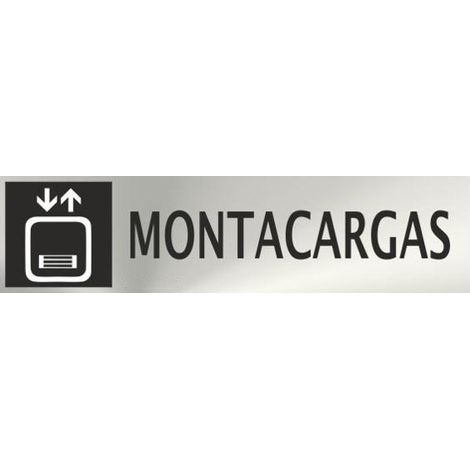 Cartel informativo de Montacargas Adhesivo (Acero Inoxidable) 50 x 200 mm SEKURECO (1/2)