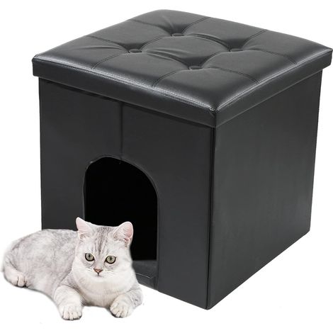 Cat Toilet House, Cat Litter Cabinet, Cat Toilet Cabinet, Litter Enclosure for Large and Small Cats Large Space Easy Clean Assembly Medium Black (1/5)
