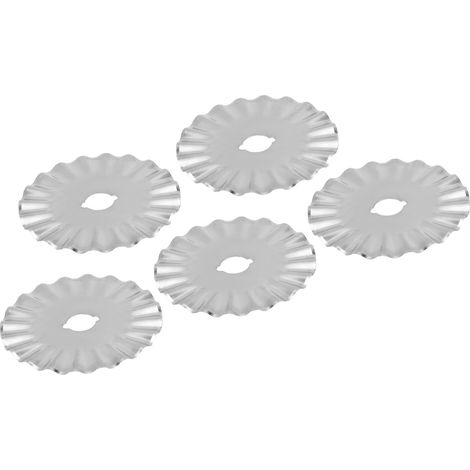 5 Pièces Lames de Cutter Roulant 45mm pour Couture, Découpe Tissu et Papier, Lignes Ondulées