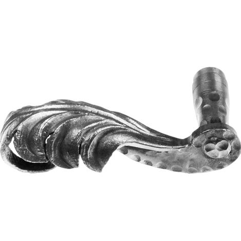 Deco Fer Forge – Poignée gauche pour porte ou portail 130mm x 90mm – Fer forgé carré 8mm – Finition robuste pour usage extérieur