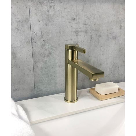 Rubinetto miscelatore lavabo oro spazzolato - Mintaka