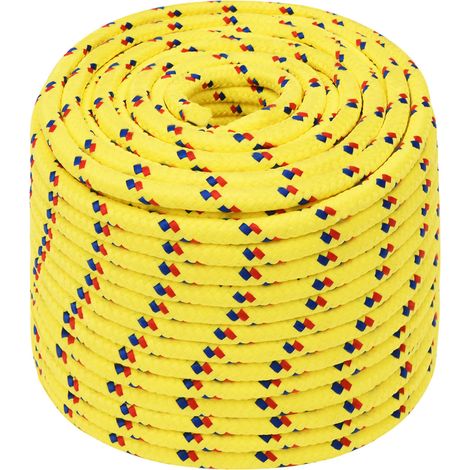 Corde utilitaire polyvalente 12 mm 250 m Jaune PP vidaXL