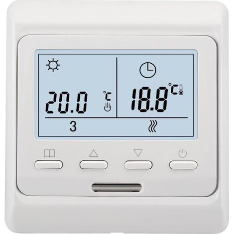 Thermostat intérieur WG806,Programmation hebdomadaire AC230V,6 périodes de Temps,3A,Affichage numérique LCD,pour système de Chauffage de l'eau avec Fonction de Liaison de chaudière (1/4)