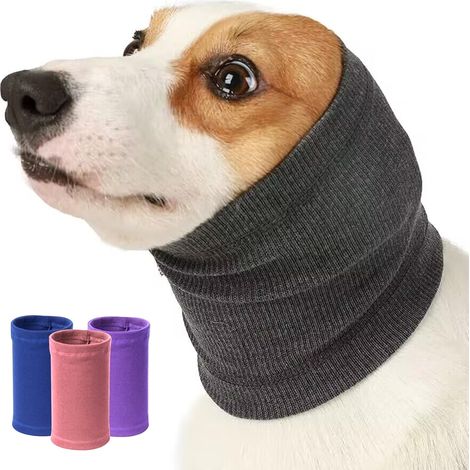 Couvre-Oreilles Chien - Bandeau Calmant pour Chiens et Chats - Protection Anti-Bruiit pour Toilettage Bain Séchage Soins Postopératoires - Taille S M L (1/5)