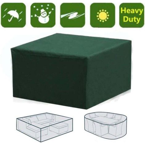 Waterproof rectangular cover for garden furniture with UV protection for patio table, garden furniture, green, 123 × 61 × 72cm (1/5)