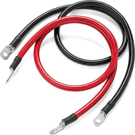 5AWG/16mm² 80 cm Câbles de Batterie Max 100A Câble Onduleur de Batterie avec Cosses en Cuivre étamé aux Deux Extrémités pour Solaire Marine Bateau RV Voiture Moto (1/4)