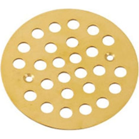 Griglia di copertura per scarico a pavimento in acciaio inox, a vite, con design anti-intasamento, 10,8 x 10,8 cm, per tubi di scarico da 10,2 cm a 35,6 cm (rotonda - oro) (1/5)