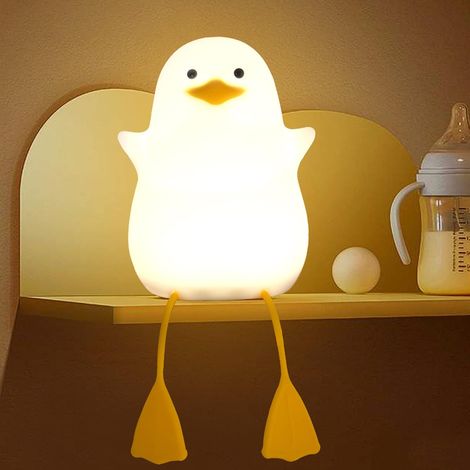 Nachtlicht für Kinder, Silikon-Möwe-Nachttischlampe, ABS+SIL, berührungsempfindlich, einstellbare Helligkeit, tragbar und wiederaufladbar, ideales Geschenk zu Weihnachten oder zum Geburtstag (Jungen u (1/5)