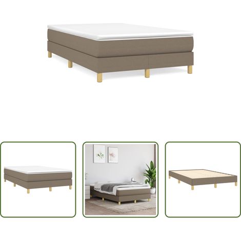 Matelas à ressorts ensachés - Sommier à lattes de lit avec matelas taupe 120x190 cm tissu (1/5)