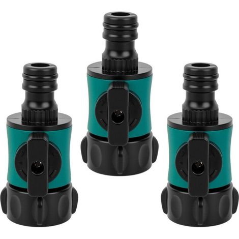 Lntyq 3 pièces raccord avec vanne filetée femelle 3/4" Valve de régulation : vanne pour réguler et fermer le débit d'eau d'un tuyau à la sortie d'un pièce en Y ou robinet (1/5)