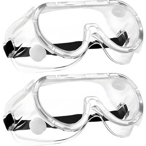 2 Paires de Lunettes de Sécurité Transparentes avec Lentilles Anti Buée Protection Latérale et Protection UV pour Bricolage, Chimie, Travaux, Chantier